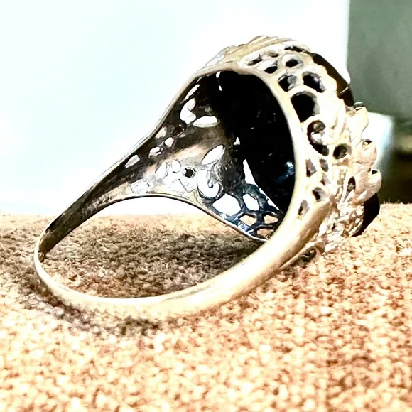 Titanic-Connection 14K White Gold Ostby Barton Intaglio Ring Size 6.5 - Picture 14 of 15